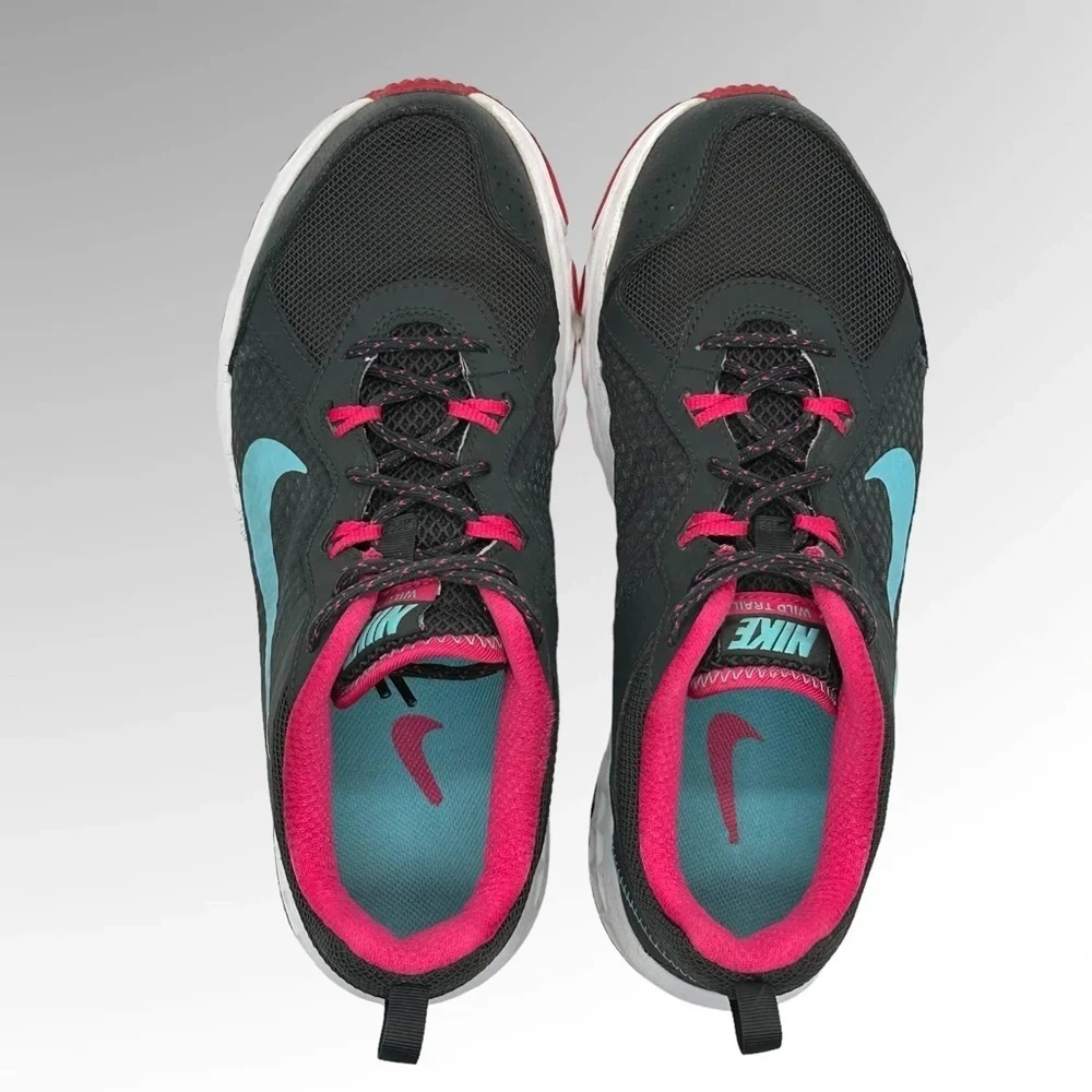 Nike Wild Trail  Womens Trail Running Shoes Black Pink 643074-001 Size 10